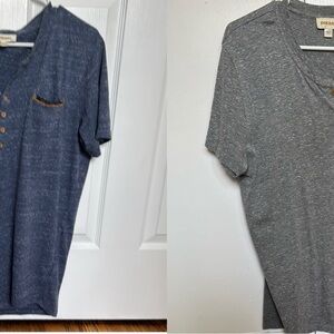 Bundle of 2 Diesel Gray and Blue short sleeve shirts Sz L